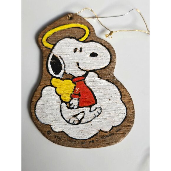 Vintage 1958 Peanuts Wooden Christmas Ornaments Featuring Snoopy Charlie Brown - Picture 5 of 8